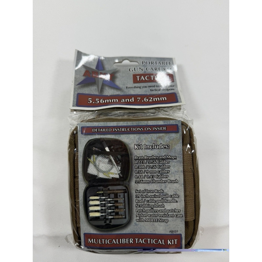 ABKT Tac Multicaliber Tactical Gun Cleaning Kit Coyote Tan Case Pouch AB031T NEW